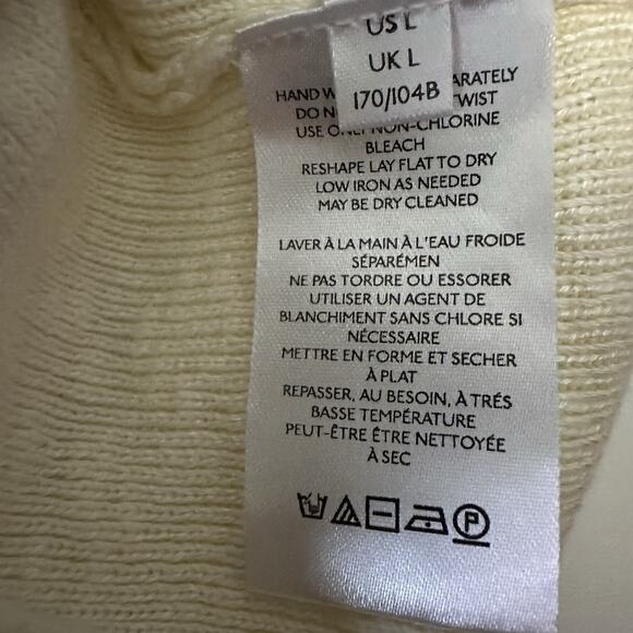 Free People Beach Jaclyn Sweater Size Large Cream Longline V-Neck - Picture 4 of 6